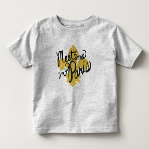 Meet Me in Paris Black and Gold Toddler T-Shirt