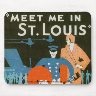 Meet me in St Louis Vintage Poster Detail Mouse Mat