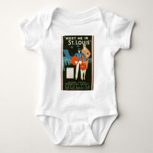 Meet Me In St Louis Vintage Travel Poster Baby Bodysuit