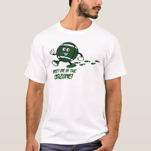 Meet Me in the Endzone Cartoon T-Shirt Dark Green