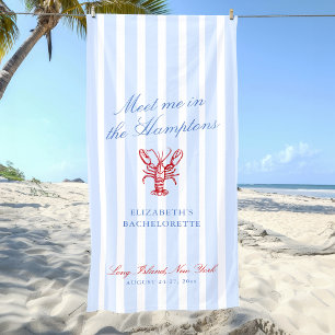Meet Me in The Hamptons Bachelorette Beach Towel