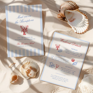 Meet Me in The Hamptons Bachelorette Invitation