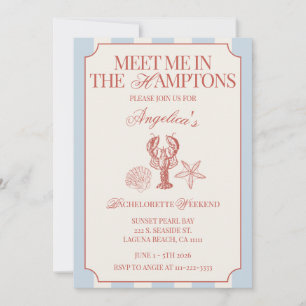 Meet Me In The Hamptons Bachelorette Itinerary and Invitation