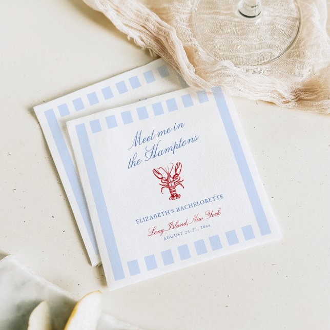 Meet Me in The Hamptons Bachelorette Napkin (Creator Uploaded)