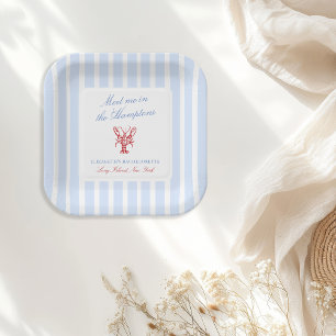 Meet Me in The Hamptons Bachelorette Paper Plate