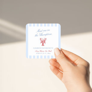 Meet Me in The Hamptons Bachelorette Square Sticker