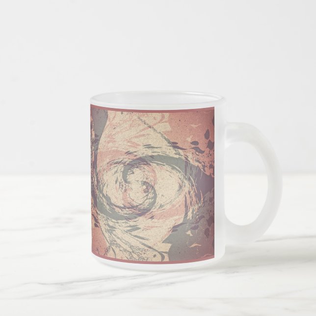 Meet Me In The Middle - Fractal Frosted Glass Coffee Mug (Right)