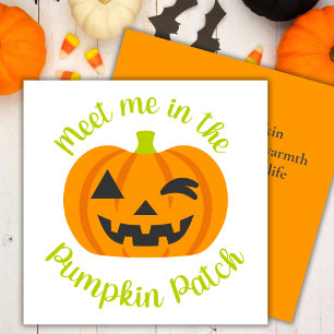 Meet Me In The Pumpkin Patch Fun & Cute Halloween Holiday Card