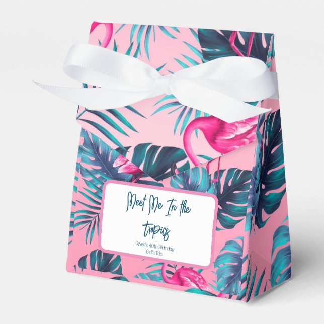 Meet Me In the Tropics Birthday Girls Trip Vacay Favour Box (Front Side)
