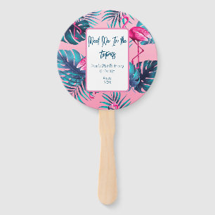 Meet Me In the Tropics Birthday Girls Trip Vacay Hand Fan