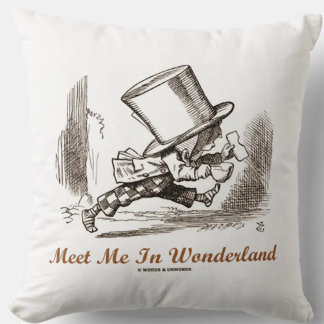 Meet Me In Wonderland (Mad Hatter Running) Cushion