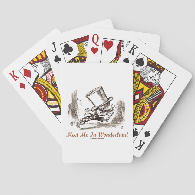 Meet Me In Wonderland (Mad Hatter Running) Playing Cards (Back)