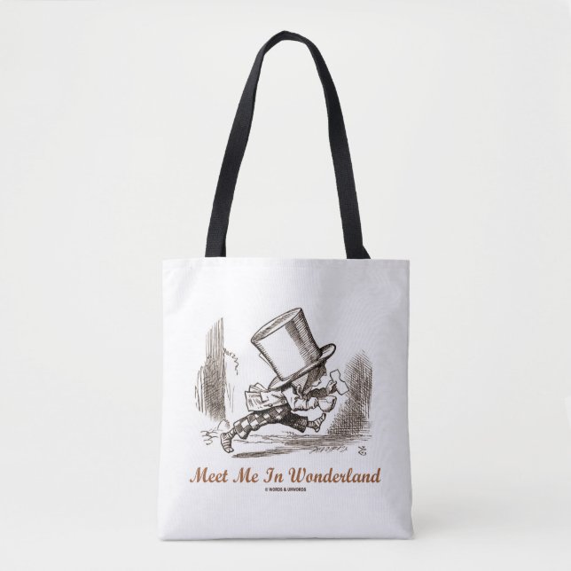 Meet Me In Wonderland Mad Hatter Running Tote Bag (Front)