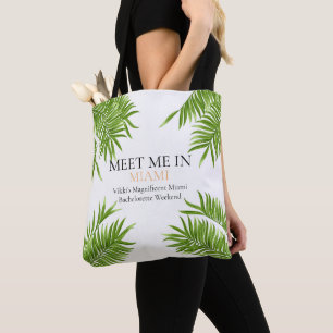 Meet Me Miami Bachelorette Party Vacation  Tote Bag