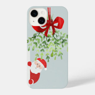 Meet Me Under Mistletoe Fun Christmas Santa Humour iPhone 14 Case
