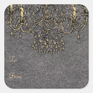 Meet Me Under The Chandelier~ Square Stickers 3x3