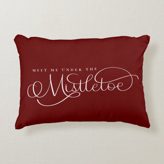 Meet Me Under the Mistletoe Holiday Decorative Cushion (Front)