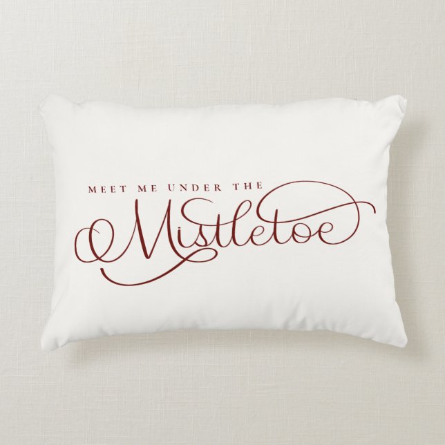 Meet Me Under the Mistletoe Holiday Decorative Cushion (Front)