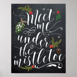 Meet me under the mistletoe holiday xmas print