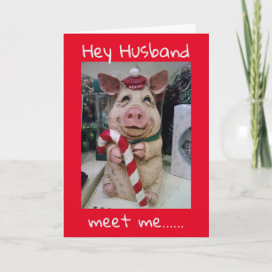 MEET ME "UNDER THE MISTLETOE" HUSBAND HOLIDAY CARD