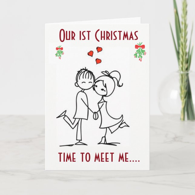 **MEET ME UNDER THE MISTLETOE** OUR 1st CHRISTMAS Holiday Card (Front)