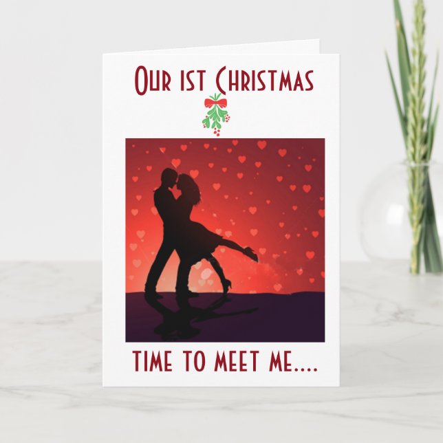 **MEET ME UNDER THE MISTLETOE** OUR 1st CHRISTMAS Holiday Card (Front)