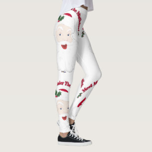 Meet Me Under The Mistletoe Vintage Santa Leggings