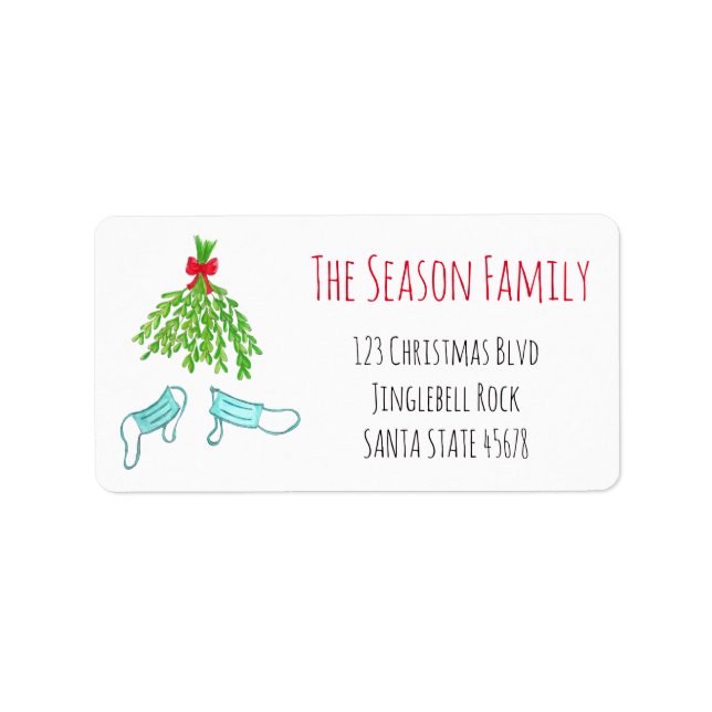 Meet Me Under the Mistletoe with Face Mask Label (Front)