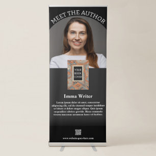 Meet the Author: Bio & QR Book Launch Signing Retractable Banner