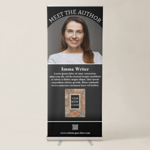 Meet the Author: Biography & QR Book Signing Event Retractable Banner
