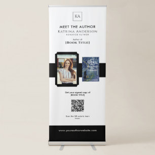 Meet the Author Event Custom Book Signing QR Code Retractable Banner