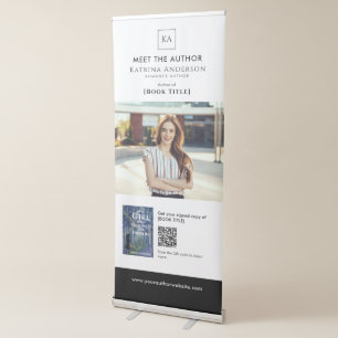 Meet the Author Event Custom Book Signing QR Code Retractable Banner