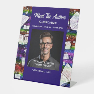 Meet The Author Rainbow Books Pedestal Sign
