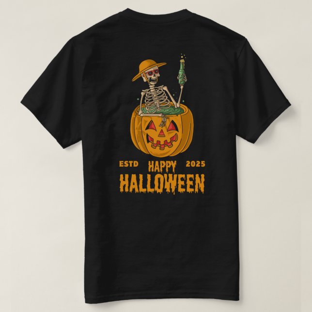 Meet the Halloween monsters in the dark T-Shirt (Design Back)