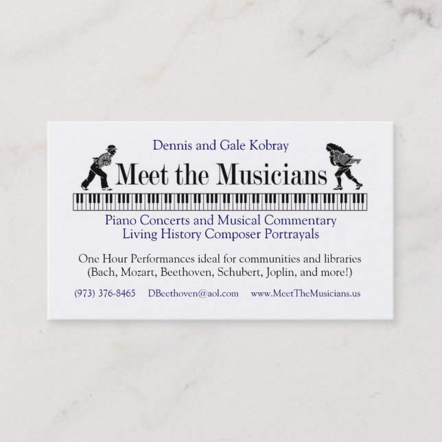 Meet The Musicians Business card A (Front)
