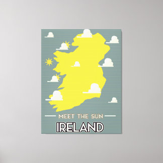 Meet the Sun Ireland vintage travel poster Canvas Print