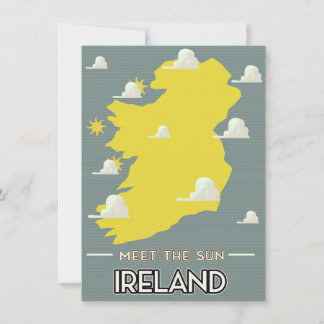 Meet the Sun Ireland vintage travel poster Invitation