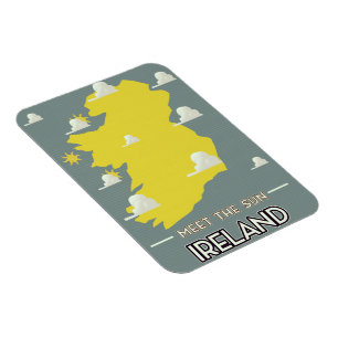 Meet the Sun Ireland vintage travel poster Magnet