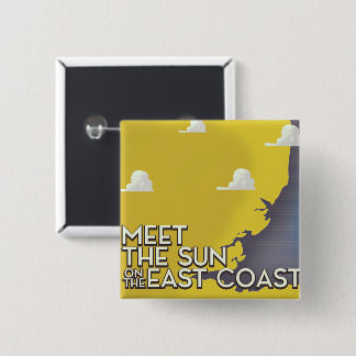Meet the sun of the east coast vintage rail poster 15 cm square badge