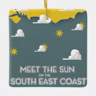 Meet the sun of the east coast vintage rail poster ceramic ornament