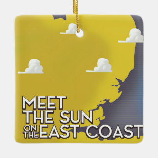 Meet the sun of the east coast vintage rail poster ceramic ornament