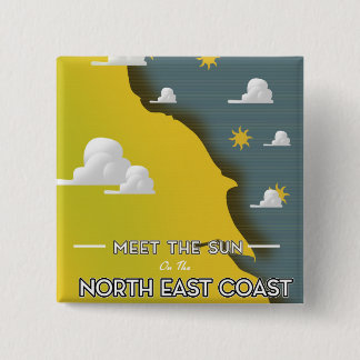 Meet The Sun, on the North East Coast 15 Cm Square Badge