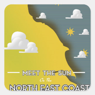Meet The Sun, on the North East Coast Square Sticker