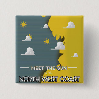 Meet The Sun, on the North West Coast 15 Cm Square Badge