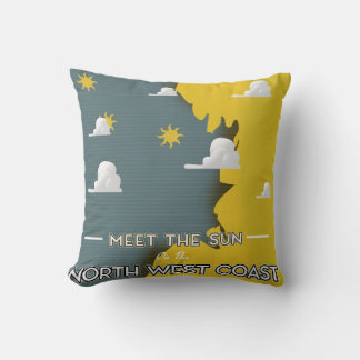 Meet The Sun, on the North West Coast Cushion