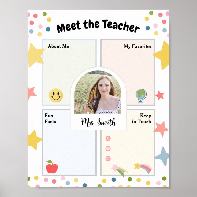 Meet the Teacher Back to School Flyer Poster (Front)