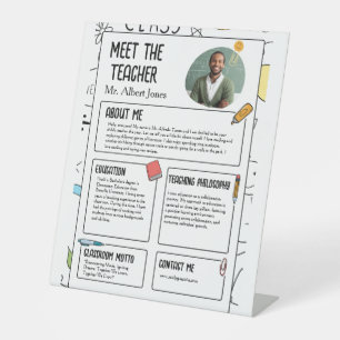 Meet The Teacher Modern Back to School Flyer  Pedestal Sign
