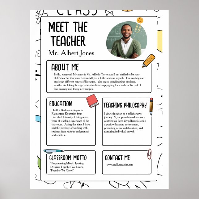 Meet The Teacher Modern Back to School Flyer  Poster (Front)