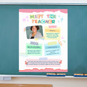 Meet the teacher school classroom poster