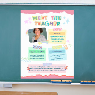 Meet the teacher school classroom poster